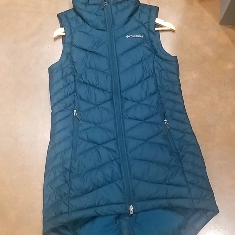 Columbia Womens Heavenly Long Puff Vest Green M